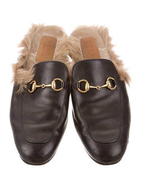 gucci fur princetown men|princetown horsebit detailed leather slippers.